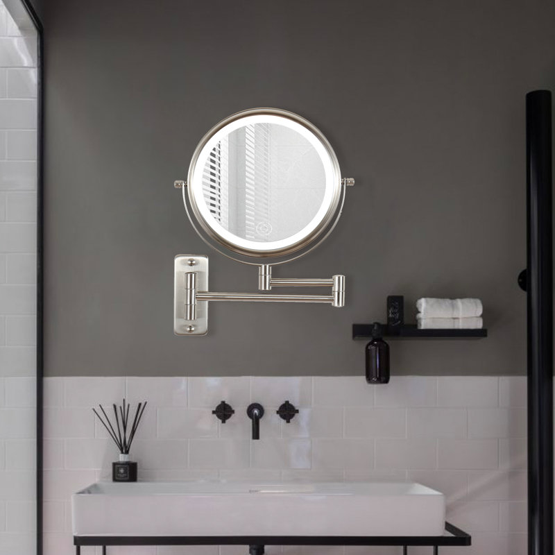 Miroir de salle de bain Johara, Nickel