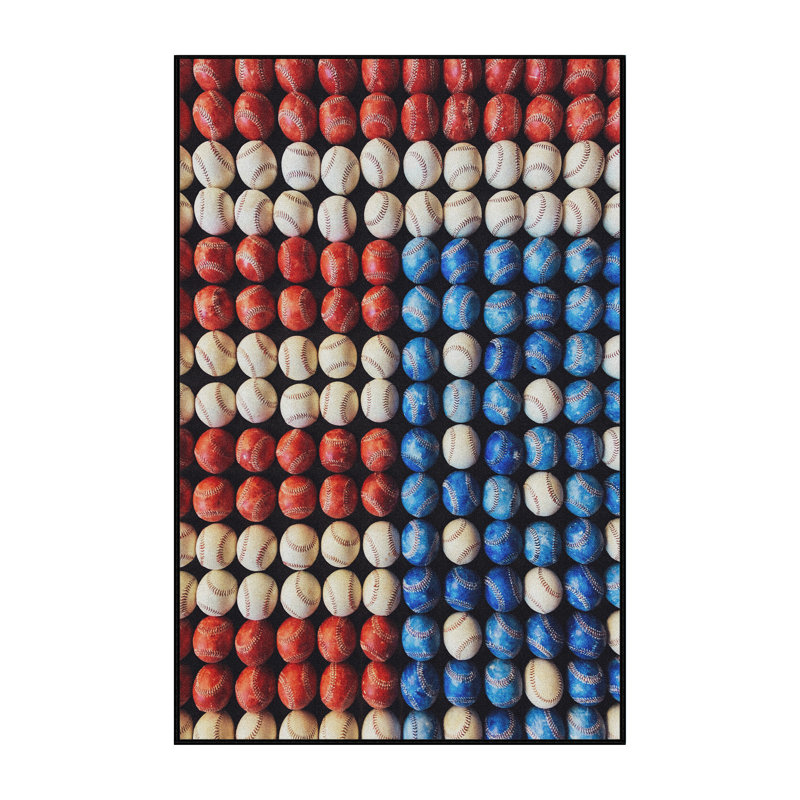 Tapis bleu / rouge / blanc, Rectangle 5 pi x 7 pi