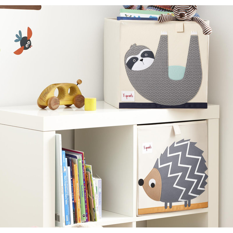 3 Sprouts - Toy Storage Cube for Baby and Kids - Sloth