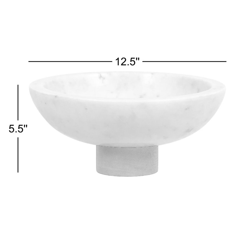 Lira Stoneware Decorative Bowl, White/Brown