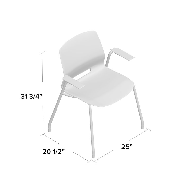 Chaise empilable Wille, Bleu marine, Sans roulettes