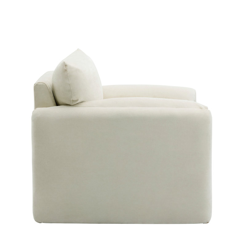 Fauteuil d'appoint surdimensionné 37,6 po Marithza, Chenille crème