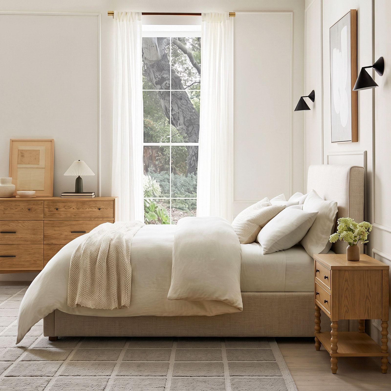 Bed, Beige