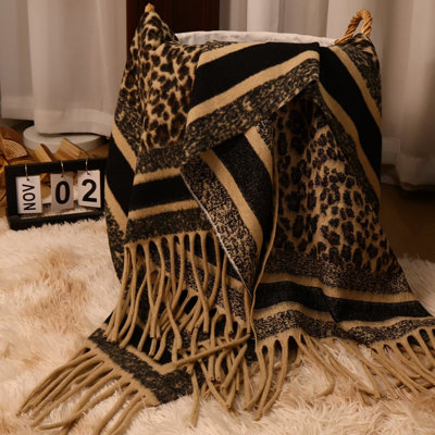 Tassel Throw Blanket, Cozy Poncho Blanket For Women.