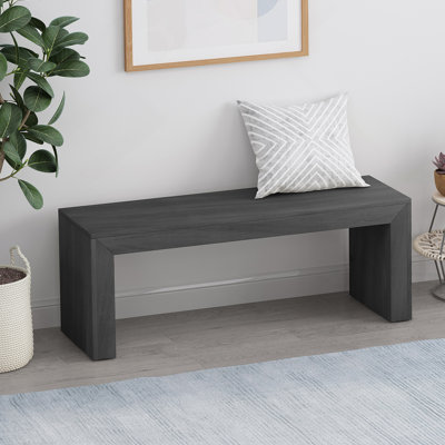 Banc de salle à manger en bois d'acacia, noir