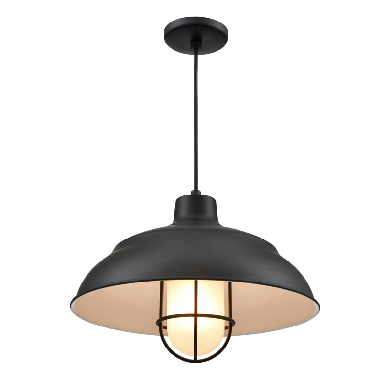Abat-jour suspendu intérieur / extérieur 1 lumière R-Series 17 po - Noir satiné