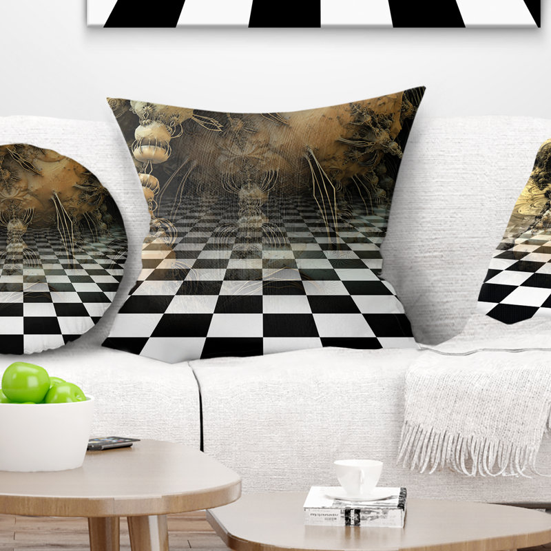 Coussin décoratif fermeture à composition géométrique, 16 po x 1 po, Coussin décoratif
