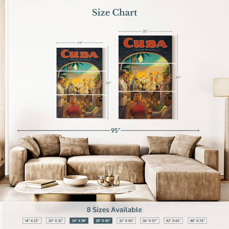 Masam Cuba, terre de romance, H 38 po x l 24 po