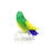 Murano Glass Bird On Clear Base