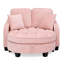 Canapé à deux places, canapé-lit double avec accoudoirs et dossiers irréguliers, repose-pieds avec espace de rangement, deux petits coussins décoratifs, convient au salon et à la chambre à coucher - rose