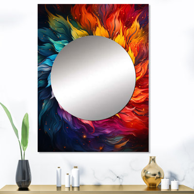 Kerrigan fractal coloréFloral Spiral II - miroir mural unique, décor moderne
