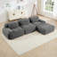 Canapés ergonomiques gris modulaire, tissu en velours côtelé, animaux de compagnie