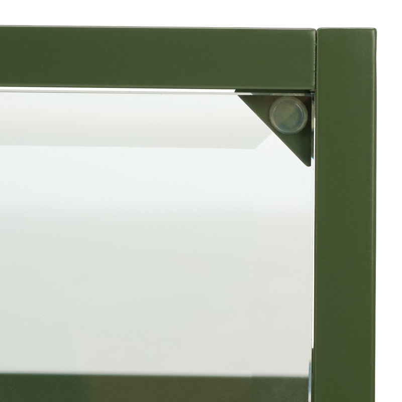 Console Charlie-Adam, 29" H x 56" W x 8" D, Clear, Green