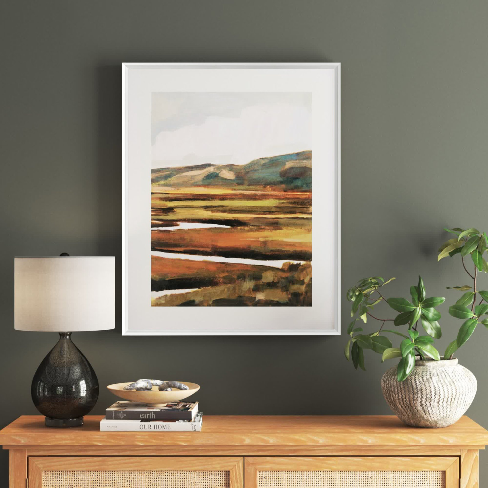 Mountain Field II by Victoria Borges, 35" H x 28" W, Black