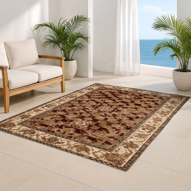 Tapis d'intérieur et d'extérieur brun français, Rectangulaire 2 pi x 3 pi