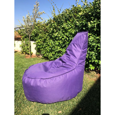 Fauteuil à billes mauve confortable, 23,6 po x 27,6 po x 11,8 po | 100% polyester avec tissu imperméable, housse zippée amovible, rembourré de perles de styromousse recyclées | Parfait pour se détendre et s'amuser dans n'importe quelle pièce