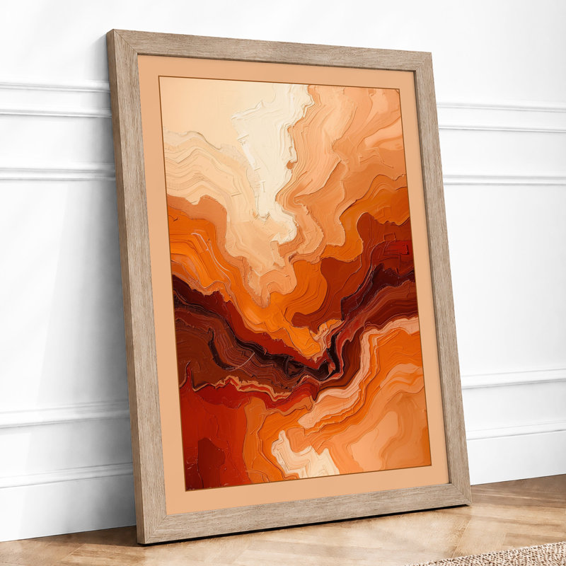 Molten Flow Abstract - Framed Print, Oak, A4 - 29.7 x 21.0 cm