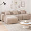 Canapé modulaire en forme de L de 104,3 po ModuHaven, canapé convertible surdimensionné à 3 places avec design capitonné, siège profond et repose-pieds mobile, 3 coussins, aucun assemblage requis-1045746195