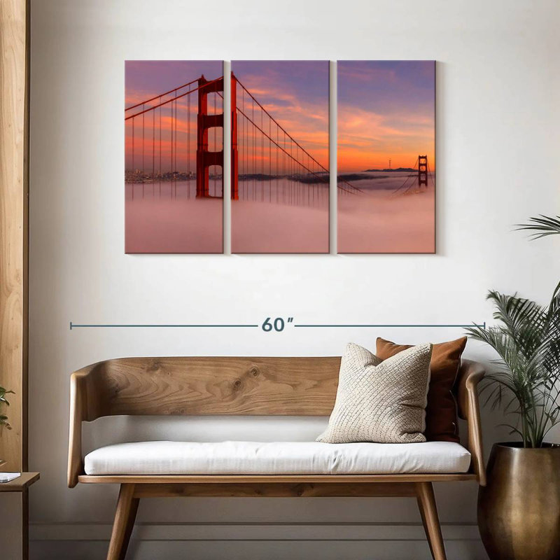 Lilie Golden Gate Bridge Clouds, 28" H x 45" W