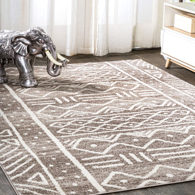 Maidenhead Tribal Geometric Brown/Ivory Rug