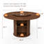Table de salle à manger ronde de 55 pouces avec plateau rotatif et rangement à deux niveaux, parfaite pour la salle à manger et le salon (table seulement)-130482329