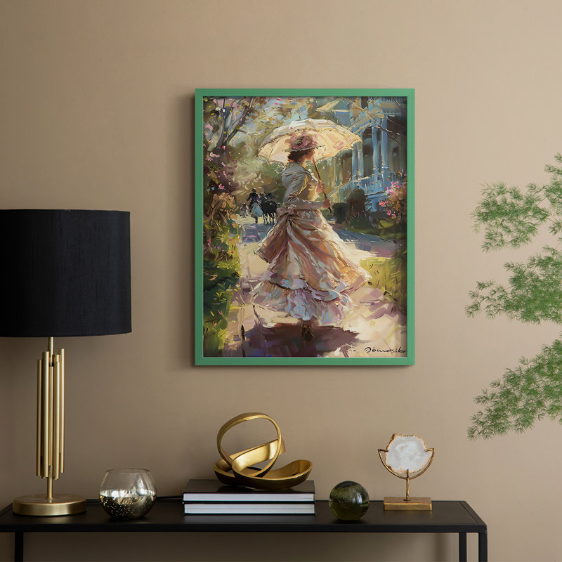«WOMEN Series DCCLXI», reproduction encadrée - bois massif, Vert, H 21 po x l 17 po