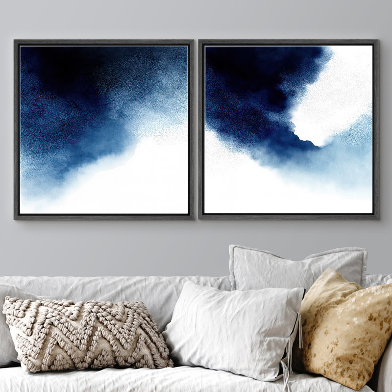 2 pièces, reproduction d'art sur toile encadrée pour une décoration moderne, H 16 po x l 16 po, Black Floater Framed