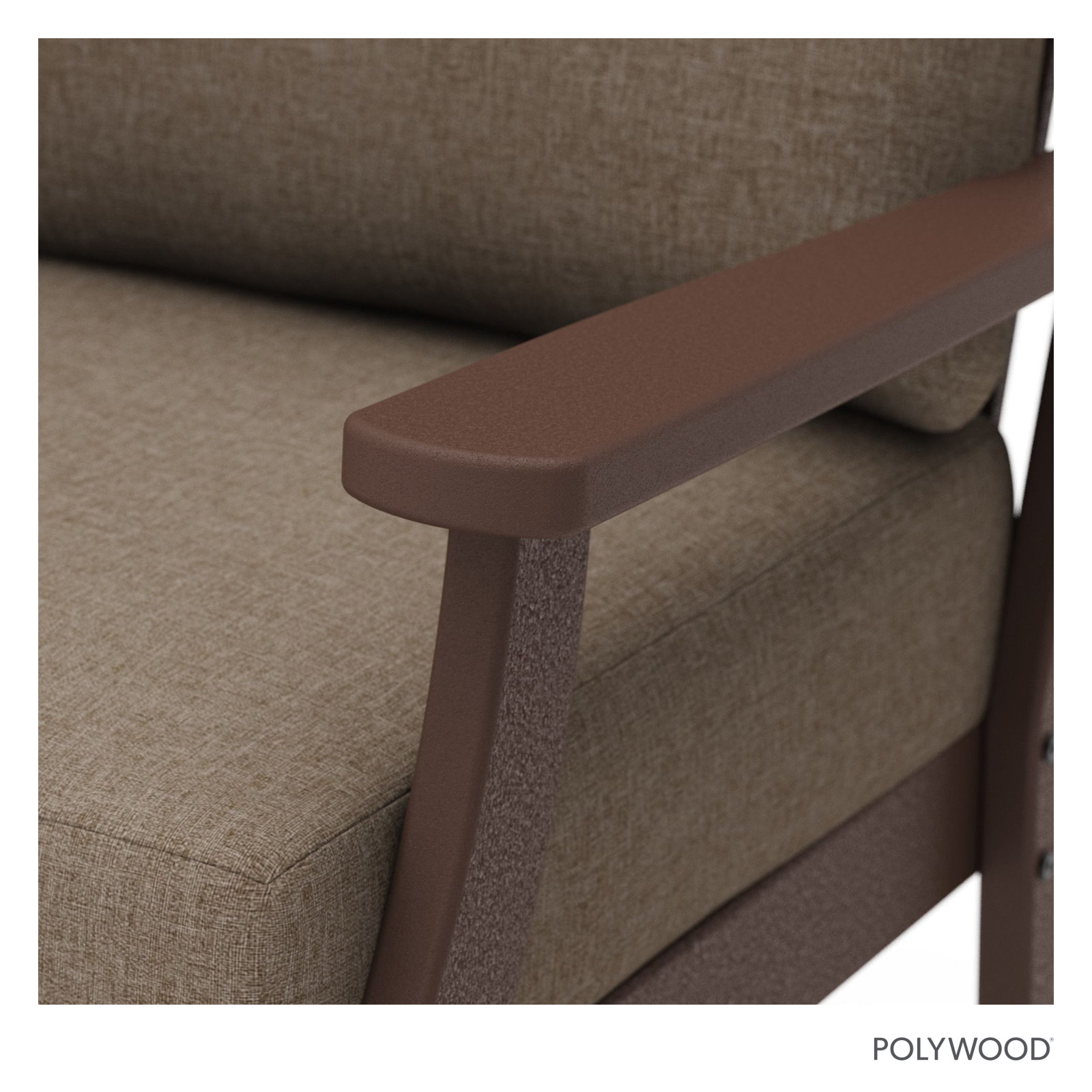 Braxton Deep Seating Sofa, Mahogany, Spiced Burlap