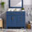 36" Blue Modern Bathroom Vanity With Ceramic Sink, Soft-Close Door, And 4 Storage Drawers, Offering A Refined Look With Practical Everyday Functionality.-2137139543