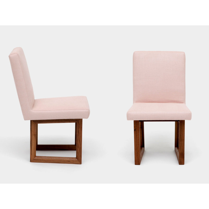 C2 W Upholstered Dining Chair, Blush Linen Blend