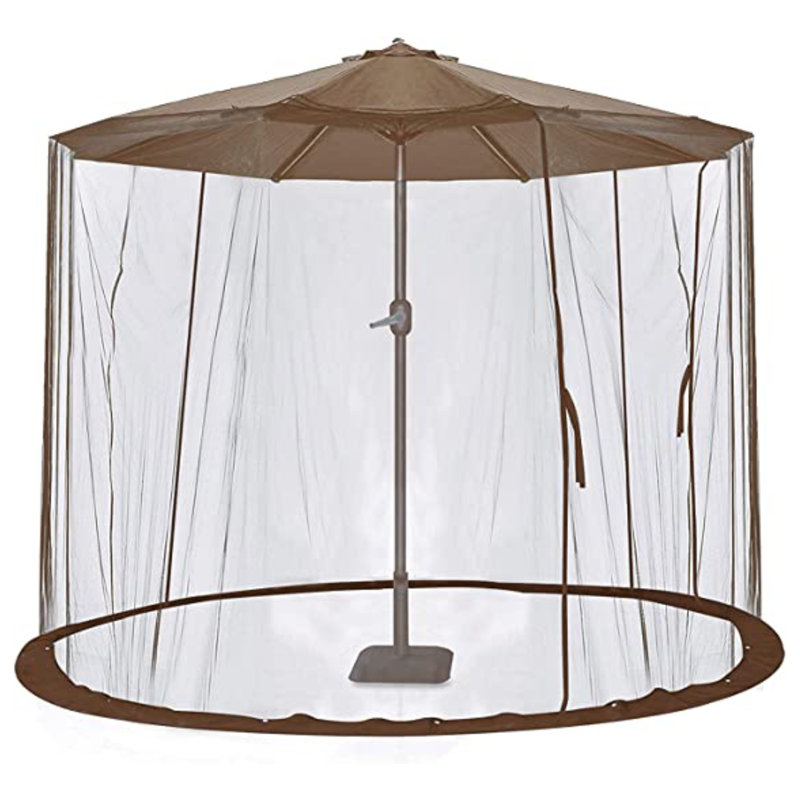 Parasol de patio avec porte à fermeture à glissière
