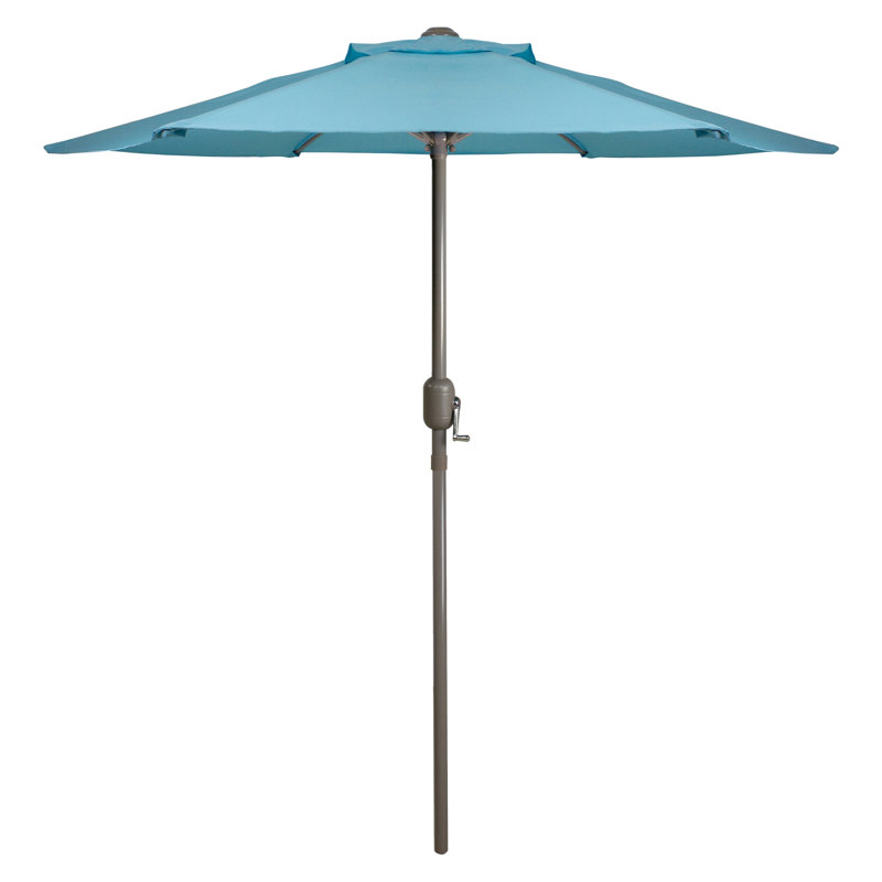 Parasol de marché d'extérieur 6,5 pi avec manivelle - bleu turquoise