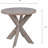 COZAYH Farmhouse Round Wooden End Table with Cross Legs, Vintage Grey Finish
