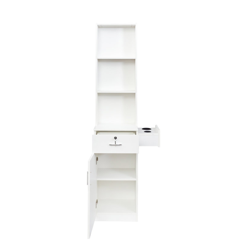 Bureau à cheveux moderne et simple avec espace de rangement multicouche et conception efficace, Blanc
