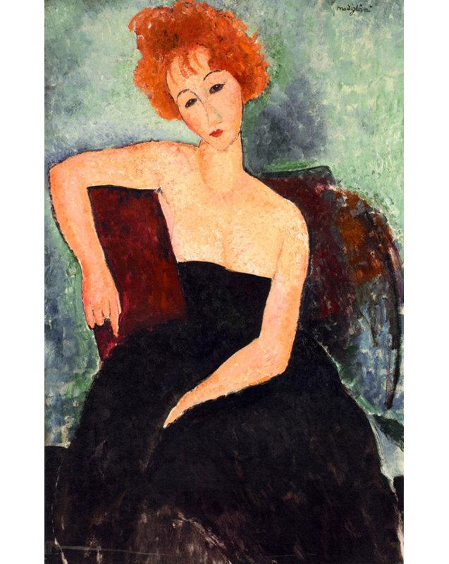Femme à tête, H 24 po x l 15 po