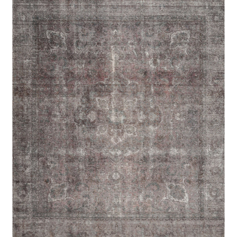 Tapis de zone gris en laine touffeté à la main Darin