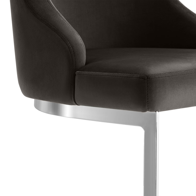 Graviel 25.8" Upholstered Counter Stool, Gray