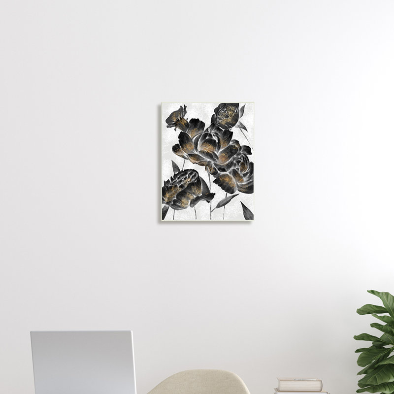 Blooming Black Roses - impression, H 19 po x l 13 po, Plaque murale