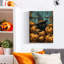Élégante fleur dorée, peinture sur toile, décoration intérieure-1077757771