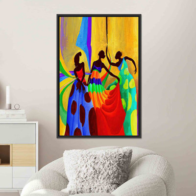 «Vibrant African Women Dancers», reproduction d'art sur toile, décorations murales modernes 1P