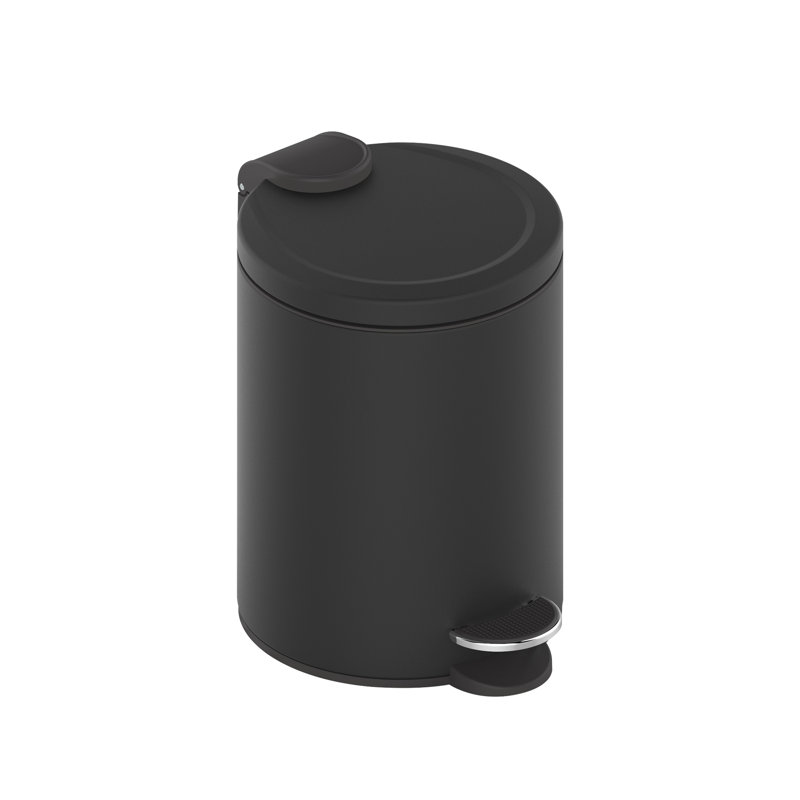 Black Metal Step-On Trash Can Combo with Pedal for Kids
