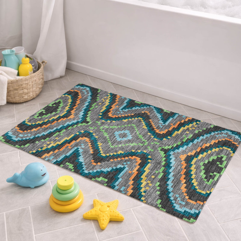 Tapis intérieur / extérieur lavable à la machine pour enfants Chantille ACN2829, Gris, 2 pi 6 po x 3 pi 10 po