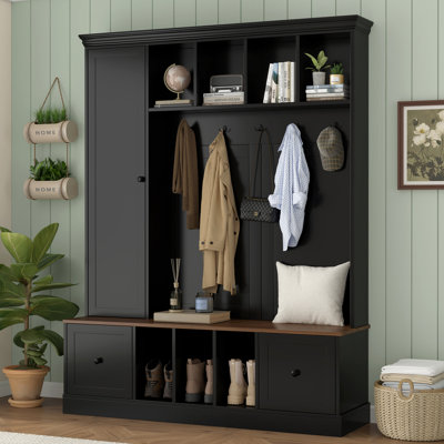 Hall Tree 62'' Wide With Storage For Entryway