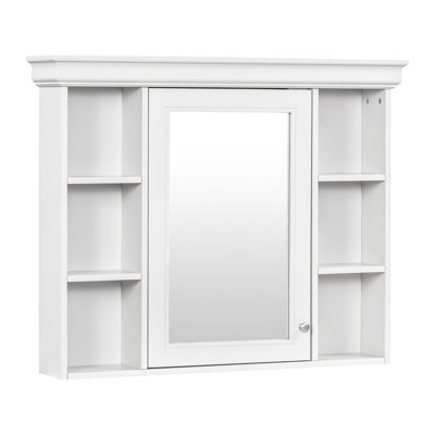 Armoire de rangement murale blanche 35 po x 28 po avec porte miroir
