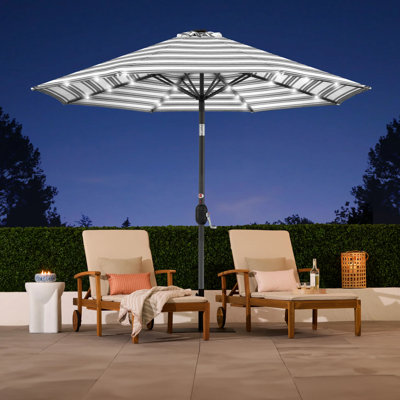 Parasol solaire rayé à DEL