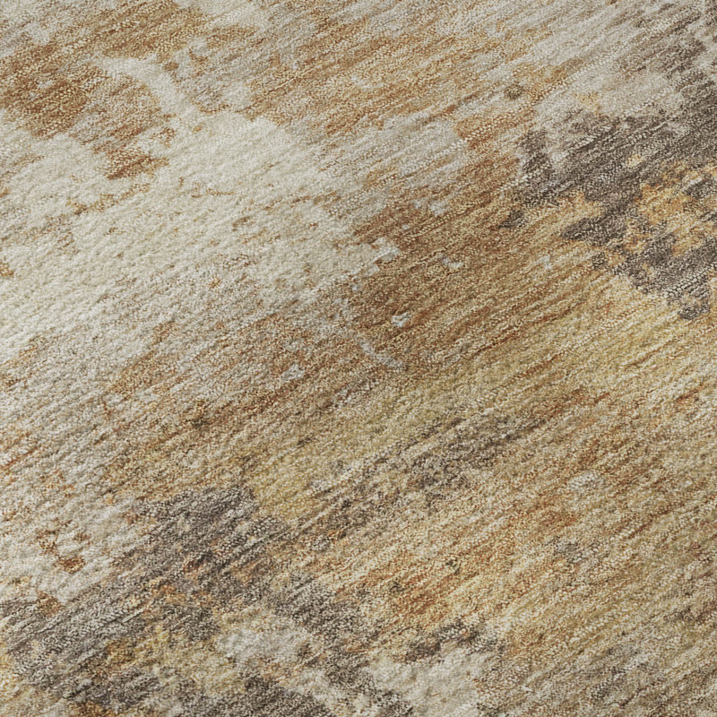 Tapis abstrait lavable à la machine de qualité supérieure Mayfield AMF2367, Saumon, 3 pi x 5 pi
