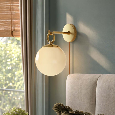 Applique en forme de globe perle - Lampes en métal et verre pour le salon, le couloir et la salle de bain