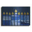 Art mural en métal Red Barrel Studio® «Blue and White Menorah» par Linda Woods-778879872