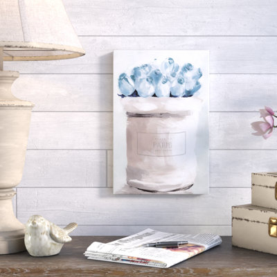 " Fashion And Glam Blue Flowers From Paris, Cabin / Lodge Blue " by Oliver Gal