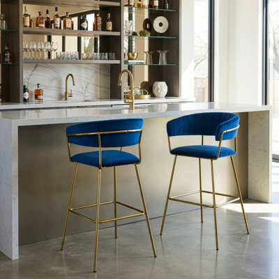 Zigler Upholstered Counter Stool with Metal Frame
